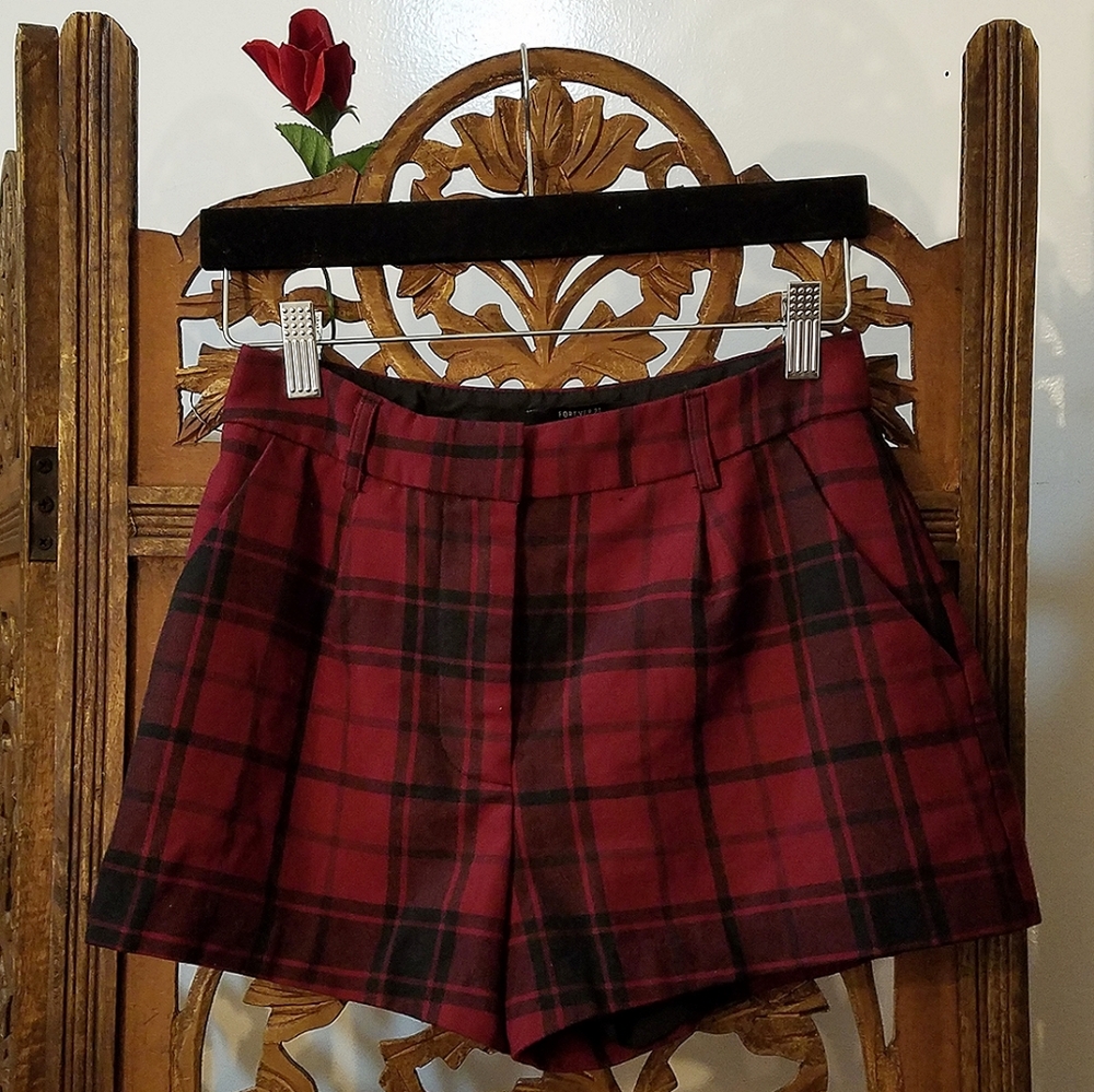 Forever 21 plaid trouser shorts